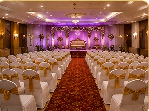 Decorated entrance aisle